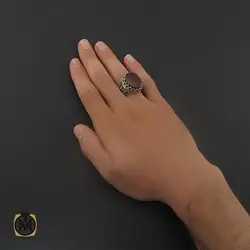 انگشتر عقیق یمن و زمرد مردانه دست ساز - کد 8725