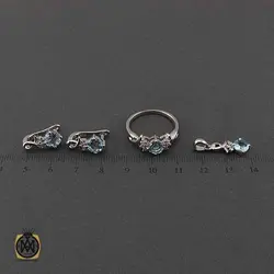 سرویس توپاز آبی خوش رنگ طرح دالیا - کد 7353