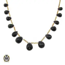 گردنبند یاقوت کبود تیره زنانه طرح روژیا - کد 3429