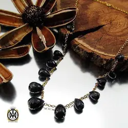 گردنبند یاقوت کبود تیره زنانه طرح روژیا - کد 3429