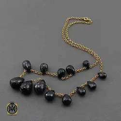 گردنبند یاقوت کبود تیره زنانه طرح روژیا - کد 3429