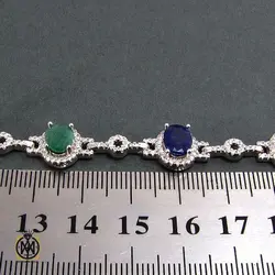 دستبند یاقوت و زمرد زنانه طرح گلديس - کد 1052