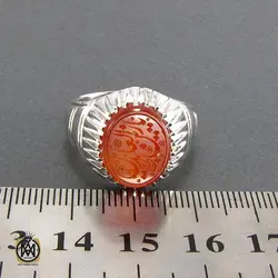 انگشتر عقیق یمن مردانه با حکاکی یا حبیب التوابین‬‎ - کد 8110
