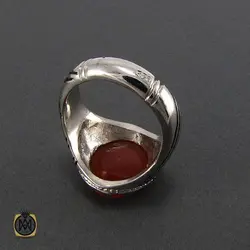 انگشتر عقیق یمن مردانه با حکاکی علی رایه الهدی - کد 8114