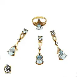 سرویس توپاز آبی مرغوب و خوش رنگ طرح پرینا - کد 7381