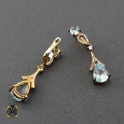 سرویس توپاز آبی مرغوب و خوش رنگ طرح پرینا - کد 7381