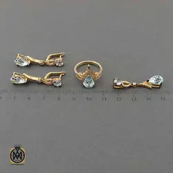 سرویس توپاز آبی مرغوب و خوش رنگ طرح پرینا - کد 7381
