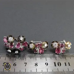 نیم ست تورمالین، کوارتز و صدف طرح نوشین زنانه - کد 7032