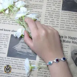 دستبند یاقوت و زمرد زنانه – کد 1006