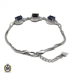 دستبند یاقوت کبود زنانه طرح نسیم – کد 1008