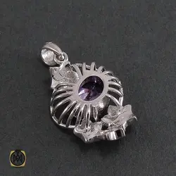 سرویس نقره و میناکاری زنانه طرح سنبل - کد 7043