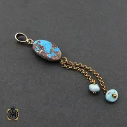 مدال فیروزه نیشابوری زنانه طرح خجسته - کد 3131