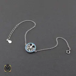 دستبند نقره زنانه طرح هستی - کد 1147