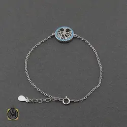 دستبند نقره زنانه طرح هستی - کد 1147