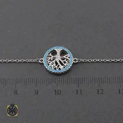 دستبند نقره زنانه طرح هستی - کد 1147