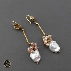 گوشواره مروارید پرورشی اصل زنانه طرح آزیتا - کد 5081