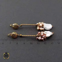گوشواره مروارید پرورشی اصل زنانه طرح آزیتا - کد 5081