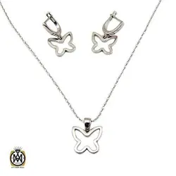 سرویس نقره پرنگین زنانه طرح پروانه - کد 7332