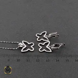 سرویس نقره پرنگین زنانه طرح پروانه - کد 7332