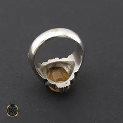 انگشتر یاقوت زرد آفریقایی مردانه دست ساز - کد 8747