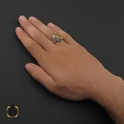 انگشتر یاقوت زرد آفریقایی مردانه دست ساز - کد 8747