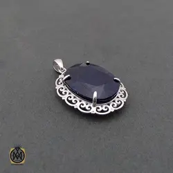 مدال یاقوت کبود زنانه مرغوب و معدنی طرح دلارام - کد 3083