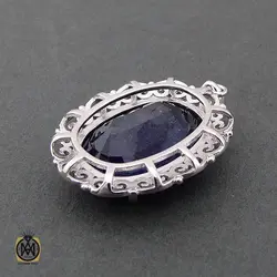 مدال یاقوت کبود زنانه مرغوب و معدنی طرح دلارام - کد 3083