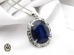 مدال یاقوت کبود زنانه مرغوب و معدنی طرح دلارام - کد 3083