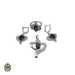 سرویس یاقوت کبود زنانه طرح گلبرگ - کد 7119