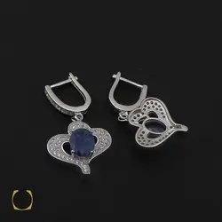 سرویس یاقوت کبود زنانه طرح گلبرگ - کد 7119