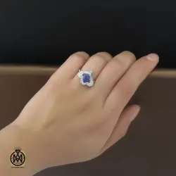 سرویس یاقوت کبود زنانه طرح گلبرگ - کد 7119