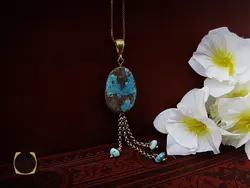 مدال فیروزه نیشابوری زنانه طرح آدرینا - کد 3120