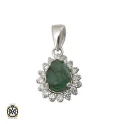مدال زمرد طرح غنچه زنانه - کد 3214