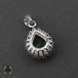 مدال زمرد طرح غنچه زنانه - کد 3214