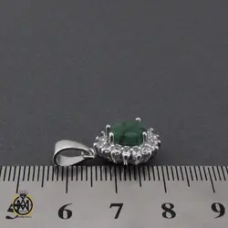 مدال زمرد طرح غنچه زنانه - کد 3214