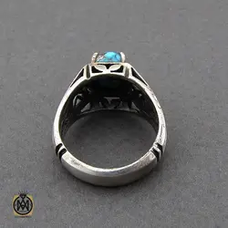انگشتر فیروزه نیشابوری مردانه - کد 10082