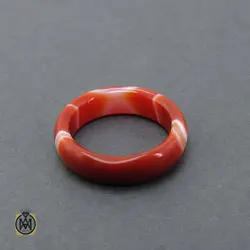 انگشتر سنگی عقیق سلیمانی اصل حلقه ای - کد 2513