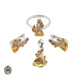 سرویس سیترین زنانه اصل و معدنی طرح نیکی - کد 7367