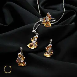 سرویس سیترین زنانه اصل و معدنی طرح نیکی - کد 7367