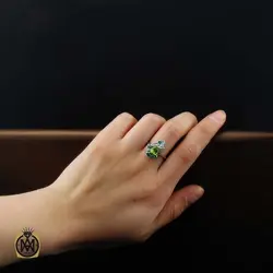 سرویس زبرجد و میناکاری زنانه طرح آوینا - کد 7394