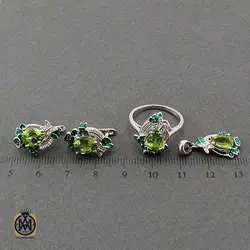 سرویس زبرجد و میناکاری زنانه طرح آوینا - کد 7394