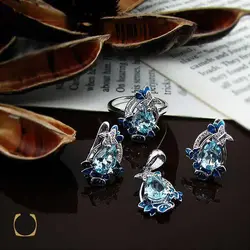 سرویس توپاز آبی مرغوب و میناکاری طرح هورسا - کد 7369