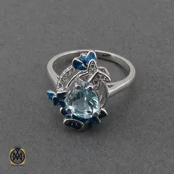 سرویس توپاز آبی مرغوب و میناکاری طرح هورسا - کد 7369