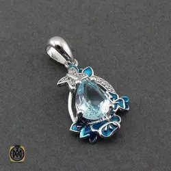 سرویس توپاز آبی مرغوب و میناکاری طرح هورسا - کد 7369