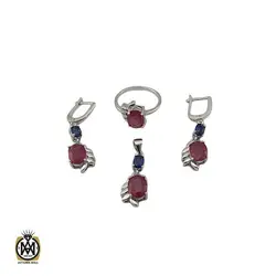 سرویس یاقوت سرخ و کبود طرح ماهگل زنانه - کد 7149