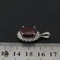 مدال یاقوت سرخ معدنی زنانه طرح دنیا - کد 3117