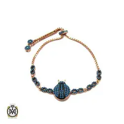 دستبند نقره میکرو طرح کفشدوزک زنانه - کد 1118