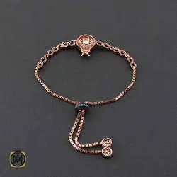 دستبند نقره میکرو طرح کفشدوزک زنانه - کد 1118