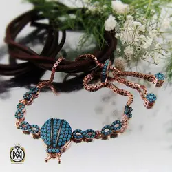 دستبند نقره میکرو طرح کفشدوزک زنانه - کد 1118