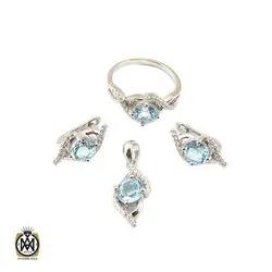 سرویس توپاز آبی مرغوب و خوش رنگ طرح مایسا - کد 7375